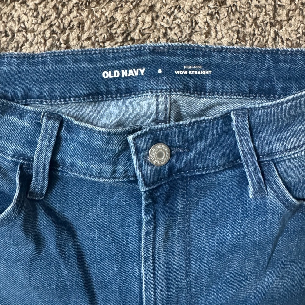 Old Navy Classic Blue Jeans Straight Leg Size 8
